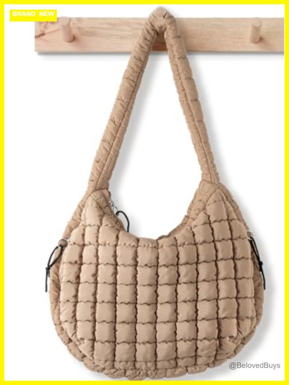 Women's Quilted Puffer Tote Bag Large Soft Hobo Shoulder Handbag